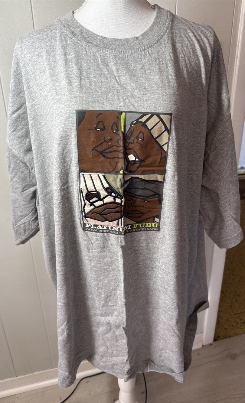 Platinum Fubu Fat Albert 90s Shirt 3XL Graphic Gray Shirt Vintage V9